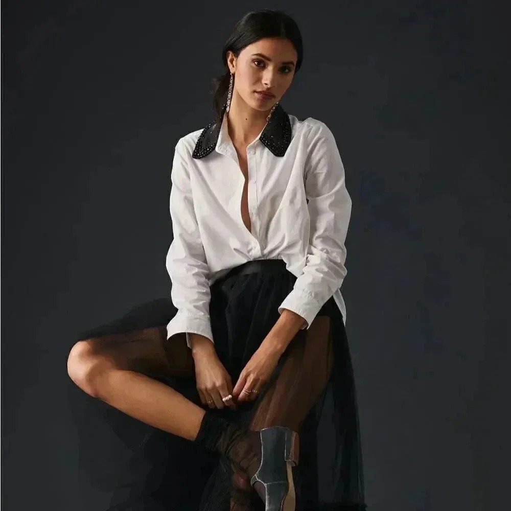 Anthropologie | Maeye Collared  Blouse